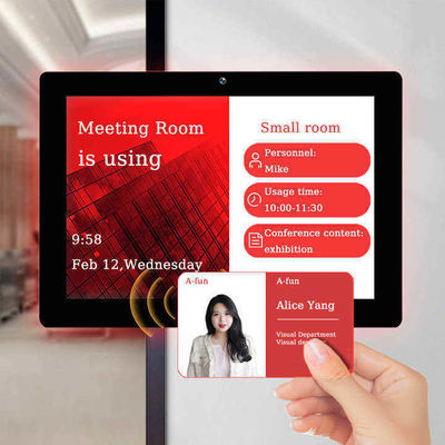 Système de réservation de salles de réunion 14 pouces RK3568 Tablette Android avec lumière LED pour salles de conférence