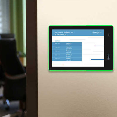 Tablette de réservation de salle de conférence Android 14 pouces RK3566 avec lumières LED environnantes pour la planification des salles de réunion