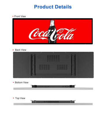 L'affichage publicitaire LCD de type barre étendue à résolution ultra large de 24 pouces Le choix parfait pour la vente au détail des rayons des supermarchés