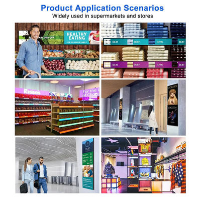 L'affichage publicitaire LCD de type barre étendue à résolution ultra large de 24 pouces Le choix parfait pour la vente au détail des rayons des supermarchés