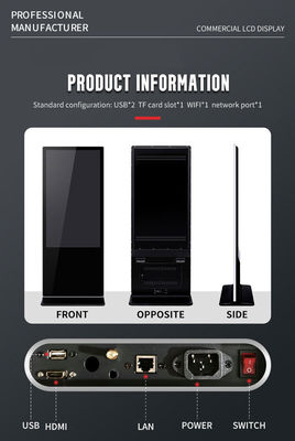 Affichage publicitaire LCD vertical de 86 pouces pour les kiosques intérieurs
