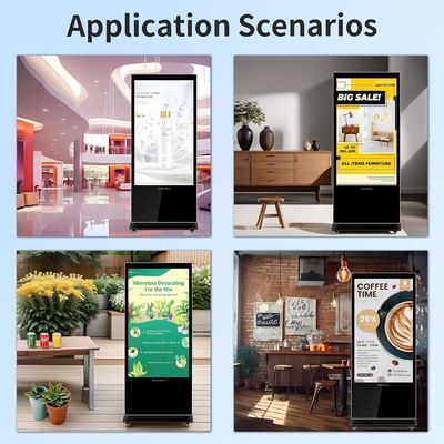 Lecteur publicitaire LCD intérieur de 55 pouces avec conception debout au sol et signalisation numérique