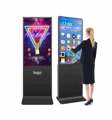 Lecteur publicitaire LCD intérieur de 55 pouces avec conception debout au sol et signalisation numérique