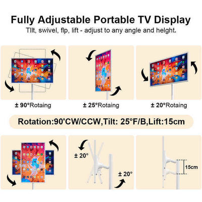24 pouces Stand By Me TV Intérieur Android 12 Publicité Affichage numérique Portable Smart TV debout au sol