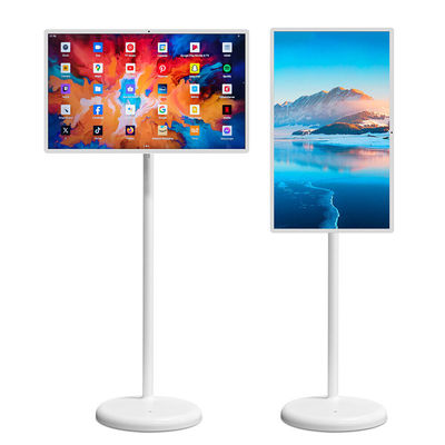 24 pouces Stand By Me TV Intérieur Android 12 Publicité Affichage numérique Portable Smart TV debout au sol