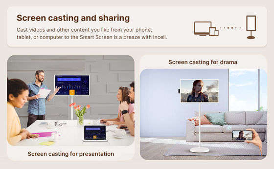 Portable intérieur 24 pouces Android mobile Smart Stand By Me plancher Standing Smart TV