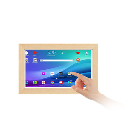 Tablette publicitaire murale 15,6 pouces RK3568 4+32 Go NFC POE Écran tactile Cadre en bois pour entreprise Tablette Android 14