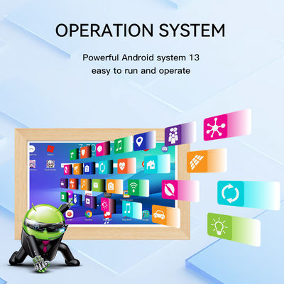 Tablette publicitaire murale 15,6 pouces RK3568 4+32 Go NFC POE Écran tactile Cadre en bois pour entreprise Tablette Android 14