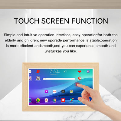 Tablette publicitaire murale 15,6 pouces RK3568 4+32 Go NFC POE Écran tactile Cadre en bois pour entreprise Tablette Android 14