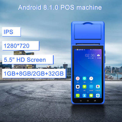 Terminal de paiement mobile NFC intelligent 5,5 pouces Machine de point de vente portable Terminal intelligent portable avec imprimante et caméra