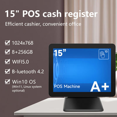 Nouveau design Terminal de point de vente de bureau 15 pouces 60Hz 8+256 Go N100 CPU Caisse enregistreuse de vente au détail avec imprimante et scanner