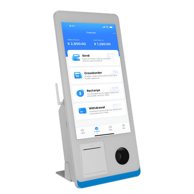 Restaurants en libre-service Kiosque de commande Windows 8+128GB Kiosque de paiement en libre-service avec imprimante Nfc Scanner de code QR