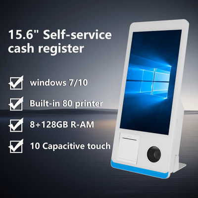 Restaurants en libre-service Kiosque de commande Windows 8+128GB Kiosque de paiement en libre-service avec imprimante Nfc Scanner de code QR