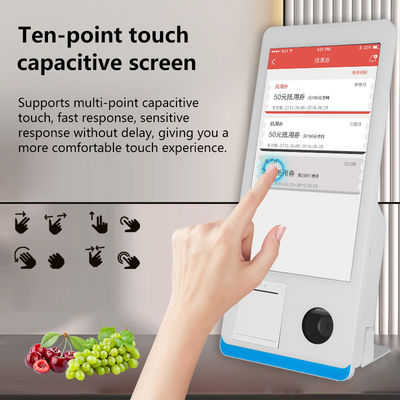 Restaurants en libre-service Kiosque de commande Win 8+128GB Kiosque de paiement en libre-service avec imprimante Nfc Scanner de code QR