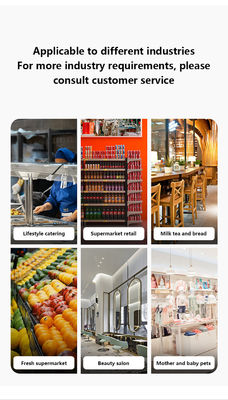 Caisse enregistreuse POS Windows 7 à double écran tactile 14 pouces, processeur i3, 4+64 Go, terminal POS de bureau avec imprimante, clavier, scanner