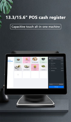 13.3/15.6 pouces Écran tactile double Système de point de vente I3 Système Win Terminal de point de vente au détail avec base pliable