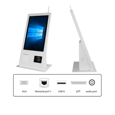 Borne libre-service POS 15,6" avec système d'exploitation Windows 10, écran tactile, scanner, imprimante, lecteur NFC et QR code