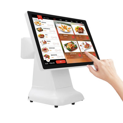 Caisse enregistreuse POS Win, design simple en plastique et écran double 15,6 pouces tout-en-un pour Win