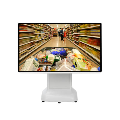 Caisse enregistreuse POS Windows, design simple en plastique et écran double 15,6 pouces tout-en-un pour Windows