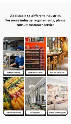 Vente au détail 15.6 pouces double écran tactile tout en un terminal machine avec technologie d'imprimante de transfert thermique