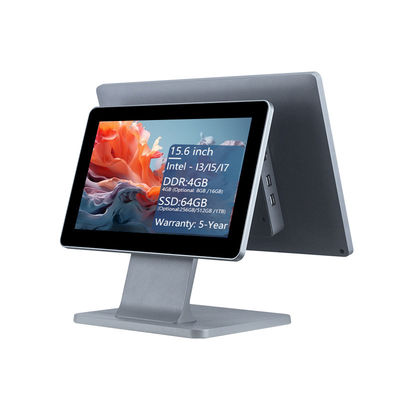 Mémoire DDR3 4 Go Terminal de point de vente POS 15,6 pouces pour restaurant Tout-en-un Machine POS tactile Systèmes POS Windows