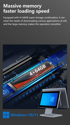 Mémoire DDR3 4 Go Terminal de point de vente POS 15,6 pouces pour restaurant Tout-en-un Machine POS tactile Systèmes POS Windows