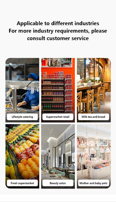 Système de point de vente de supermarché 15.6 pouces double écran tactile avec imprimante à grande échelle intégrée Protocole sans fil NFC Interface VGA