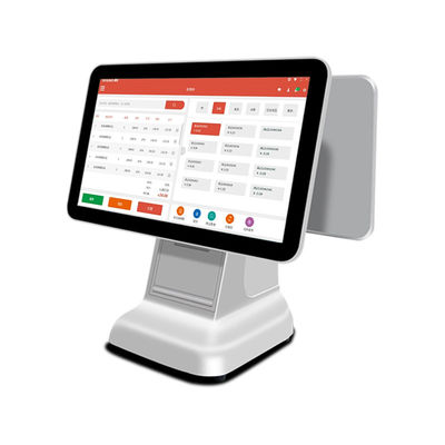 Système de terminal de point de vente (POS) tout-en-un Core White avec interface USB3.0, scanner, caisse enregistreuse, avec imprimante 80 mm et écran LCD 15,6 pouces