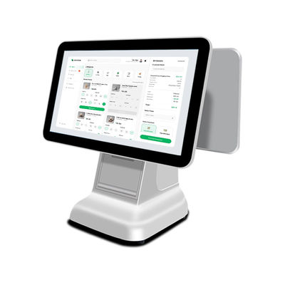 Système de terminal de point de vente (POS) tout-en-un Core White avec interface USB3.0, scanner, caisse enregistreuse, avec imprimante 80 mm et écran LCD 15,6 pouces