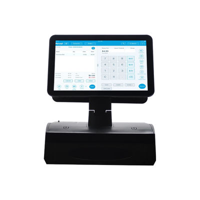 Caisse enregistreuse POS Win 7 à double écran 15,6 pouces OEM ODM avec processeur N2840, 2+32 Go, terminal POS de bureau avec imprimante 58 mm, clavier