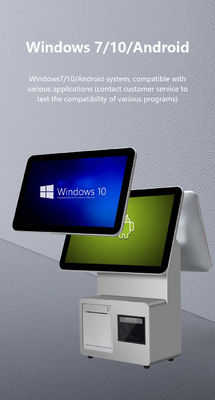 Caisse enregistreuse POS à double écran 15,6 pouces, processeur I3, 4+64 Go, système de point de vente pour la vente au détail, terminal POS pour supermarché