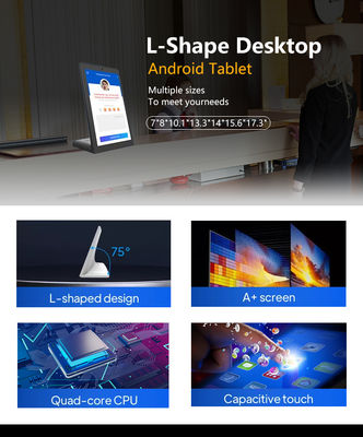 8 pouces kiosque de type L en libre-service pour les entreprises tablette Android PC tactile capacitive écran tactile POE alimentation WIFI NFC pour les commandes de restaurant tablette POS