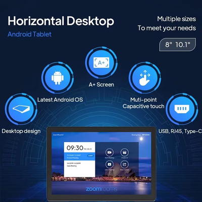 10.1 pouces bureau horizontal android tablette pc ordinateur écran tactile RJ45 POE lecteur NFC secteur industriel entreprise hôtel restaurant commerce de détail
