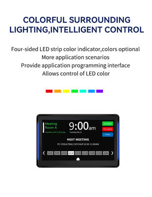 Tablette PC Android 10,1 pouces montée au mur avec barre lumineuse LED et processeur Quad Core RK3566 pour affichage de conférence