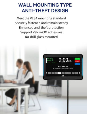Tablette PC Android professionnelle murale de 101 pouces avec barre lumineuse LED pour affichage des horaires de conférence