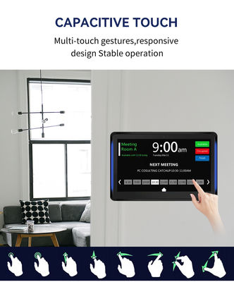 Tablette PC Android professionnelle murale de 101 pouces avec barre lumineuse LED pour affichage des horaires de conférence