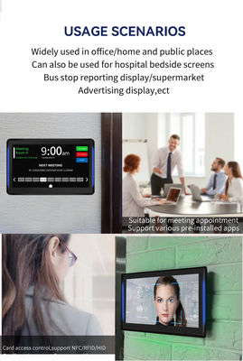 15.6 pouces sur le mur Android Tablet PC avec RK3566 Quad Core LED Light Bar pour la réservation de salle de conférence