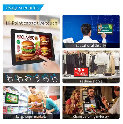 Tablette PC Android RK3566 commerciale 24 pouces à montage mural, affichage numérique pour menu de restaurant, café, magasin