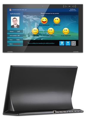 Tablette Android PC de bureau en forme de L de 17 pouces Poe NFC pour la commande au restaurant et la vente au détail POS