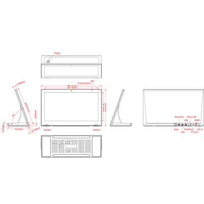 15Écran IPS de 6 pouces Android 8.1 Écran tactile tout-en-un PC avec 10 points de contact capacitif pour une utilisation commerciale