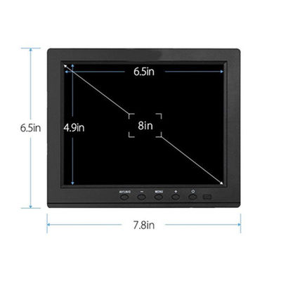 9 ~ 36VDC 800x480 8 pouces LCD Moniteur de vidéosurveillance avec BNC AV HDMI USB