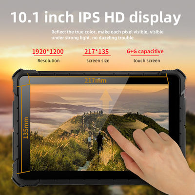 10Tablette Android robuste IP67 de 1 pouce avec écran tactile IPS pour une utilisation industrielle et extérieure