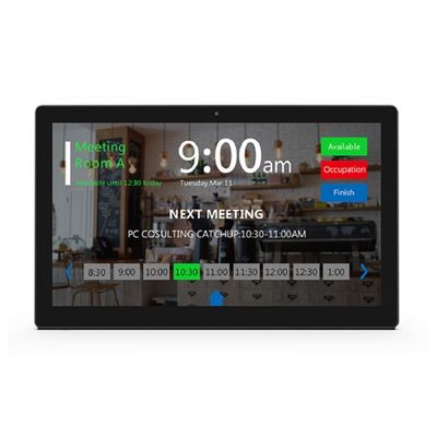 Tablette Android 10,1 pouces montée au mur avec NFC et POE, dotée d'une barre lumineuse LED pour les salles de réunion