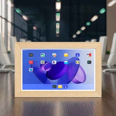 qualité  21.5Inch RK3588 Wooden Frame Android 13 Tablet POE NFC Wall Mounted Tablet PC for Advertising Use usine
