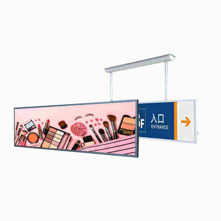 L'affichage publicitaire LCD de type barre étendue à résolution ultra large de 24 pouces Le choix parfait pour la vente au détail des rayons des supermarchés