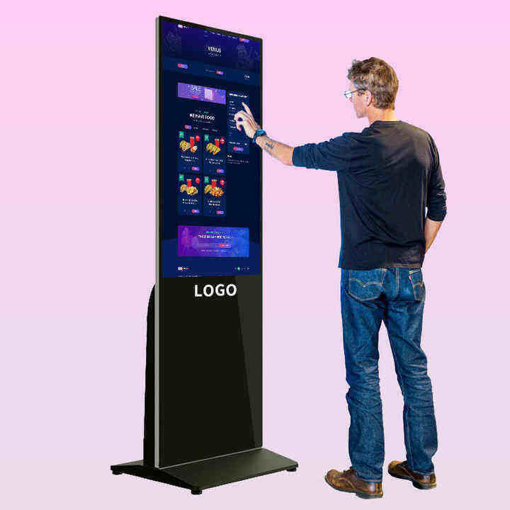 Kiosque de machines publicitaires haute définition de 65 pouces avec écran tactile 4K