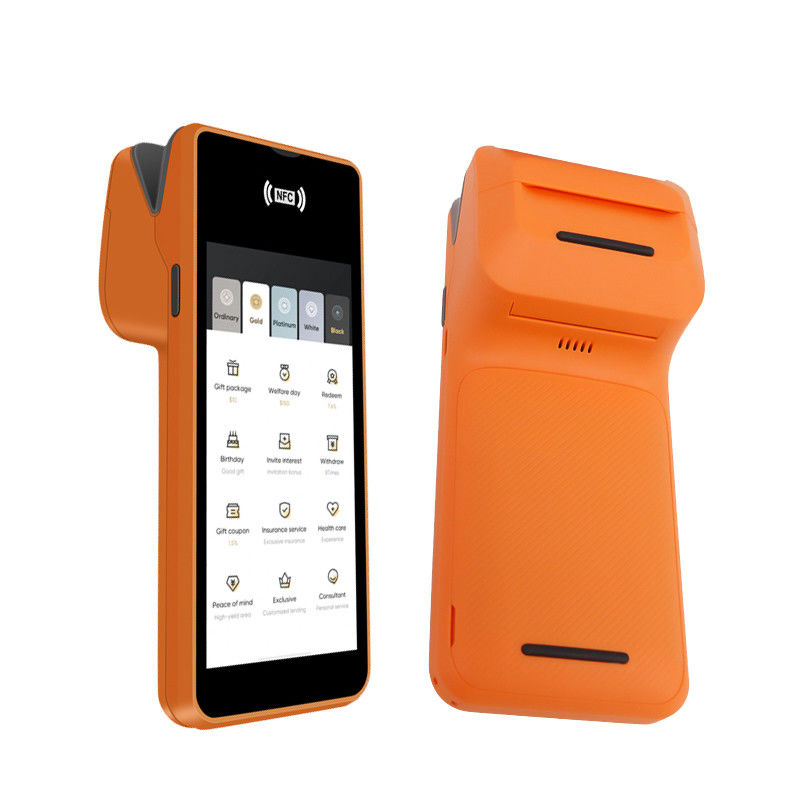 Terminal de point de vente mobile Android 5,45 pouces, caisse enregistreuse intelligente portable avec imprimante, type de sortie monochrome et Wifi