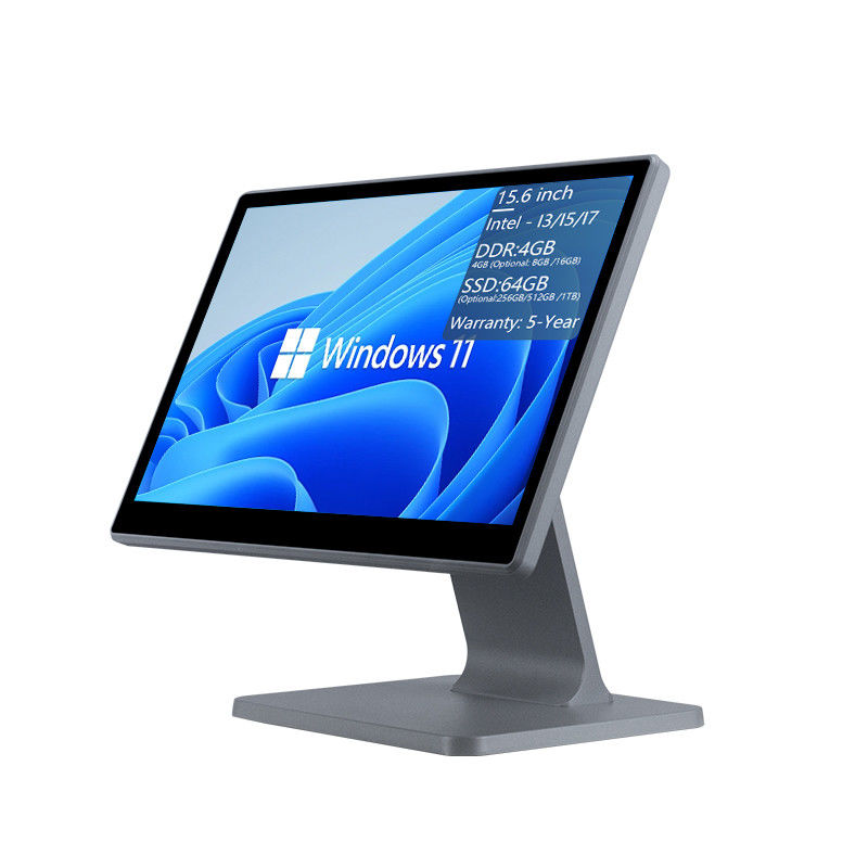 Mémoire DDR3 4 Go Terminal de point de vente POS 15,6 pouces pour restaurant Tout-en-un Machine POS tactile Systèmes POS Win