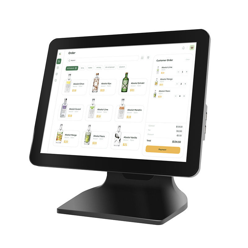 Caisse enregistreuse POS 15,6" 8+256 Go avec grande mémoire, écran 1080P, machine POS Win 10 tactile avec afficheur client
