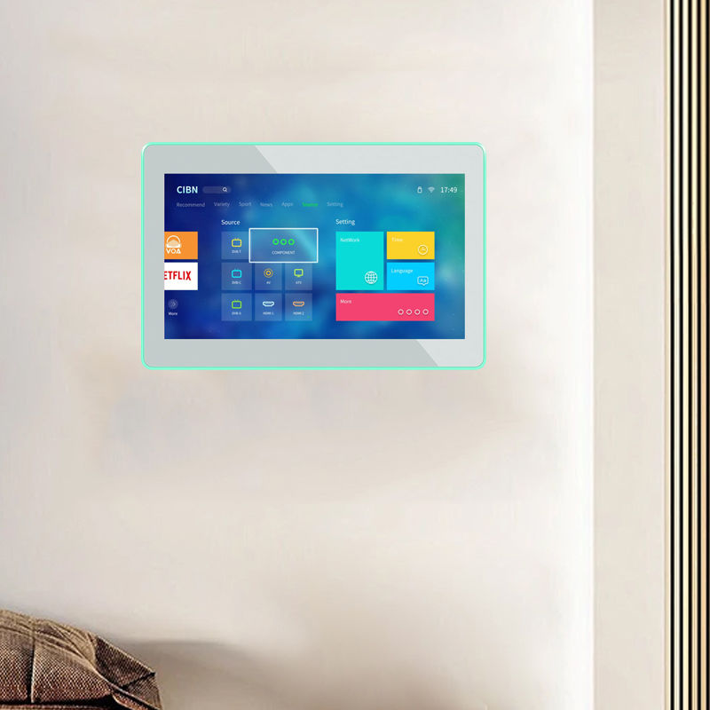 Écran tactile Android de 8 pouces monté sur le mur PC POE NFC wifi avec 4 lumières LED latérales pour la salle de réunion Smart Home Réservation d'hôtel Planification